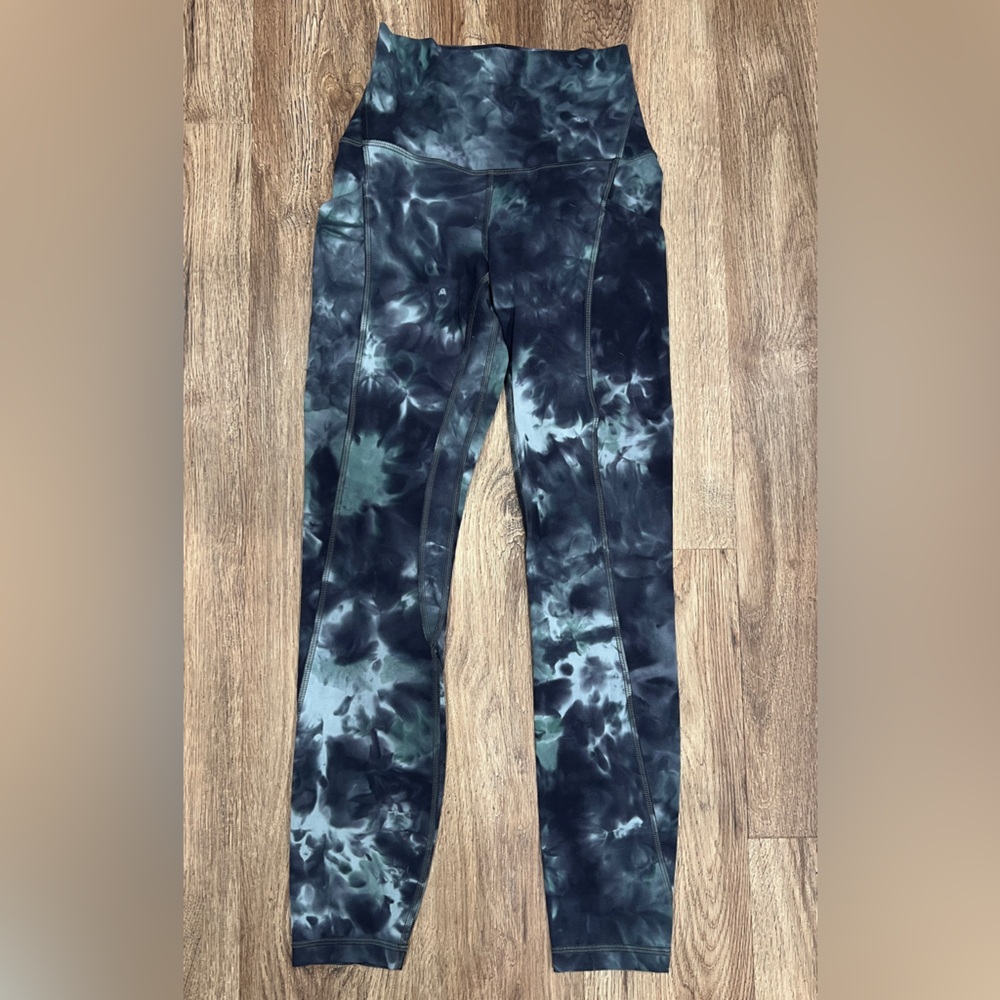 Lululemon Diamond Dye Align with Pockets Tie-Dye Leggings 28 inch Tidewater Teal